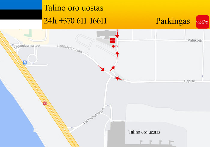 AddCar aikštelė Talino oro uoste | Eurorenta
